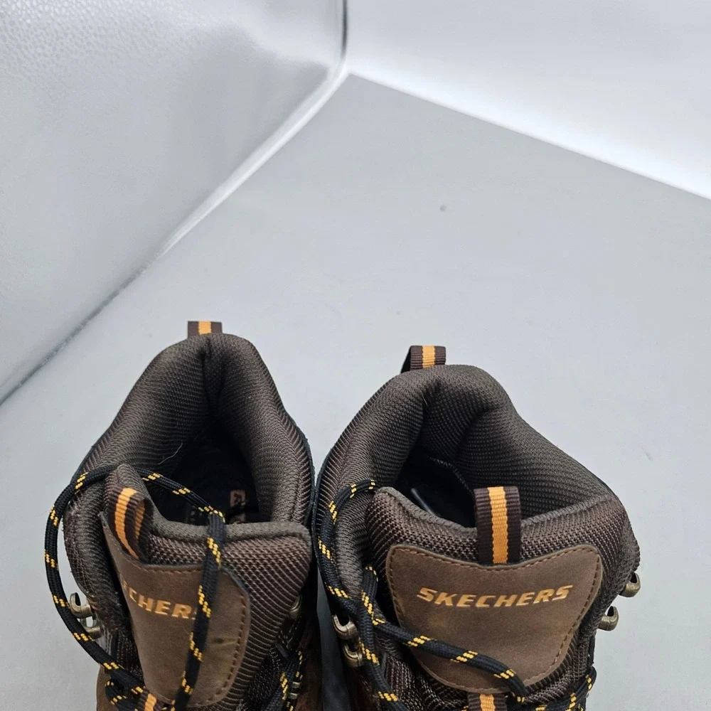Skechers Mens Selmen Enago Waterproof Hiking Boots Brown Leather 65529 CDB 9.5